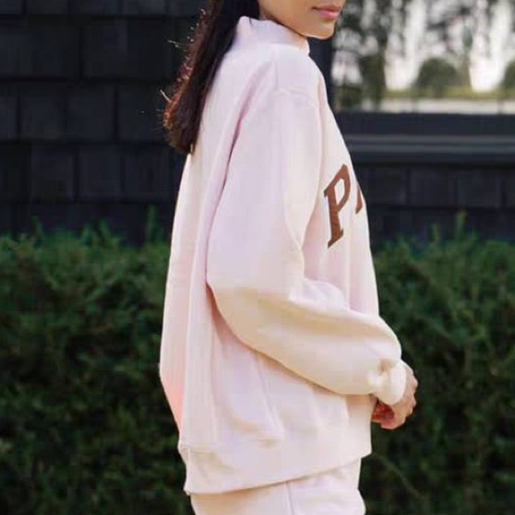 Parke Blush Sweatshirt with Chocolate Lettering - Picture 2 of 4